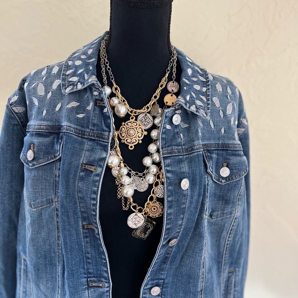 COPY - Chico’s Denim Jacket!! Beautiful design with a lot of style